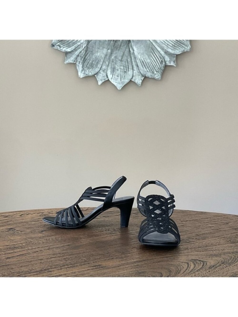 Jones New York Black Strappy Heels